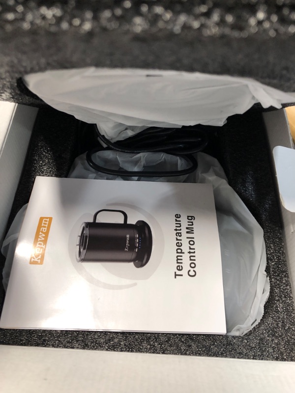 View 2 of (CHARTERING PAD IS DAMAGED) Kepwam Self Heating Coffee Mug T1-16oz Fast Heating & Ultra Long-Lasting Battery Life, Heated Coffee Mug Up to 149? - Touch & App Controlled Coffee Mug, Birthday Gifts for Women and Men