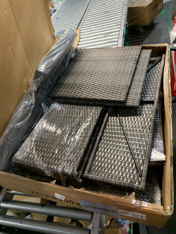 Photo 1 of ***PARTIAL SET (2/4) - PRICE ADJUSTED***
Wisteria Lane 4 Piece Patio Furniture Set, Wicker Outdoor Patio Conversation Furniture Set, All Weather Outdoor Patio Sofa with Cushion and Glass Table, Black