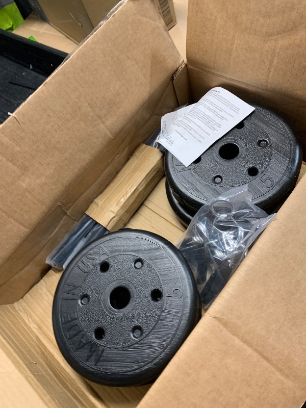 Photo 1 of ***PARTIAL SET (BOXES 2 AND 3 OF 3 WEIGHS AND DUMBBELL BARS ONLY)) - PRICE ADJUSTED***
US Weight 105 Pound Barbell Weight Set for Home Gym| Adjustable Weight Set with Two Dumbbell Bars and Full 6 Ft Bar