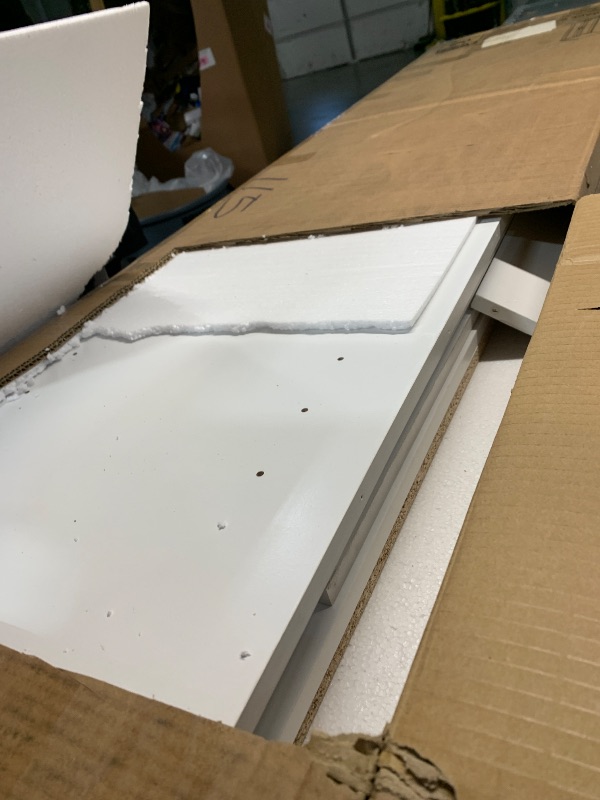 Photo 1 of ***Damaged mounting points and missing hardware ***

Furinno Robin Storage Cabinet, 5-Tier Pantry Cabinet with Adjustable Shelves, 23W with 2 Shaker-Doors, Kitchen Cabinet, Organization and Storage, for Pantry, Living Room, Home Office, White