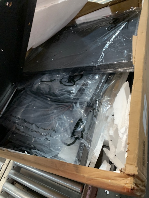 Photo 1 of ***PARTIAL SET - PRICE ADJUSTED*** 
IDEALHOUSE Dining Table Set for 4, 5-Piece Kitchen Table Set w/Footrest & Corner Protector, Wood Counter Height Table with 4 Upholstered Bar Stools, for Dining Room, Kitchen, Rustic Black