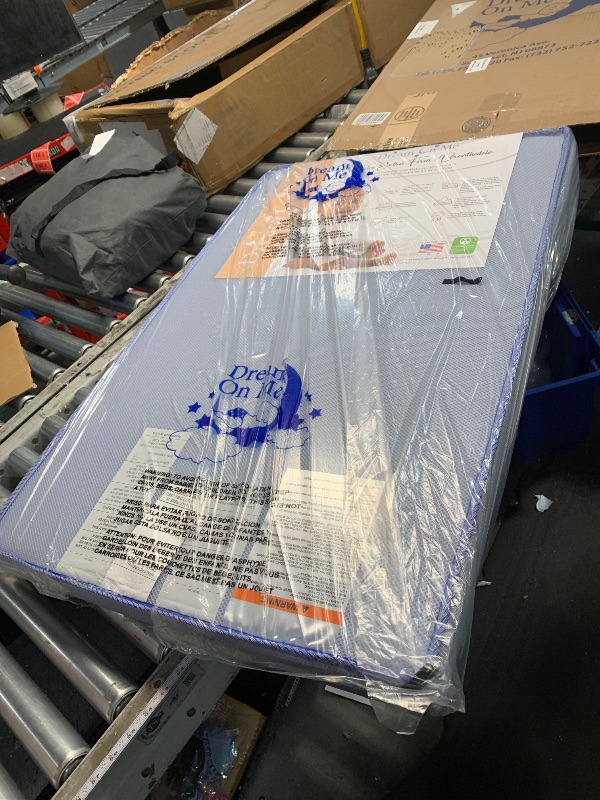 Photo 1 of ***STOCK PHOTO FOR REFERENCE ONLY***
***LIGHT BLUE***
Dream On Me Holly 3” Mini/Portable Crib Mattress, Greenguard Gold & BSA Certified, Fits Portable & Mini Cribs, Lightweight Fiber Core, Waterproof Vinyl Cover (38"x24"x3")