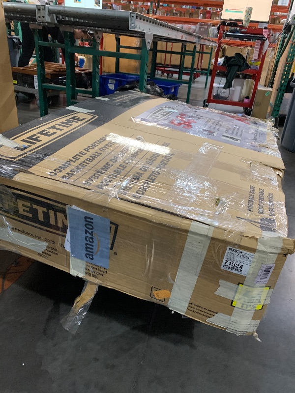 Photo 5 of ***MISSING HARDWARE*** 
Lifetime Adjustable Basketball Hoop, 54-Inch Shatterproof Polycarbonate Backboard, Slam-It Pro Rim, Adjustable Height 7.5-10 Ft, Portable Heavy-Duty Base with Wheels