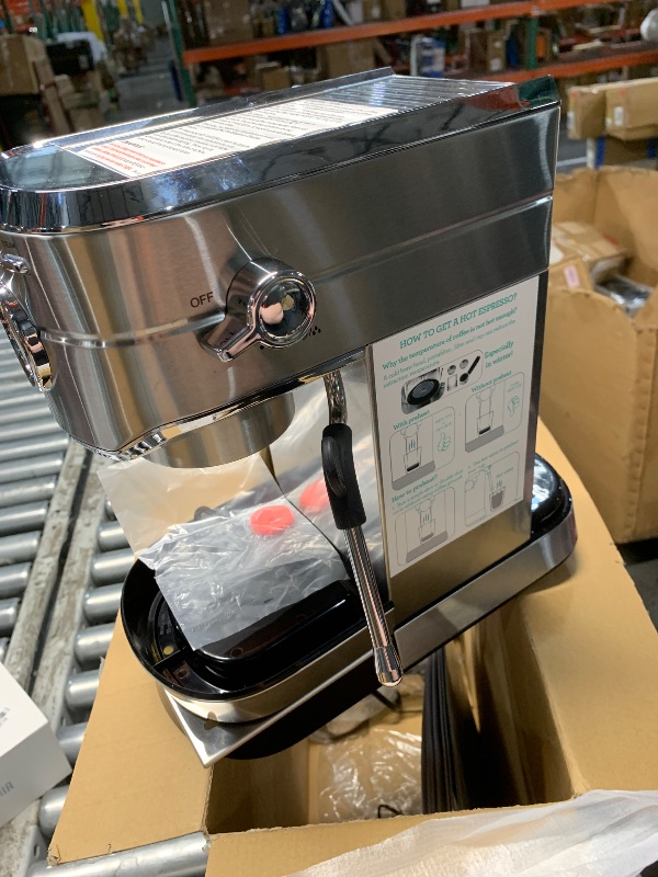 Photo 1 of ***DAMAGED, SEE PHOTOS***
CASABREWS CM5418 Espresso Machine 20 Bar, Compact Espresso Maker with Steam Milk Frother, Stainless Steel Coffee Machine with 34oz Removable Water Tank for Cappuccino, Gift for Women or Men, Silver