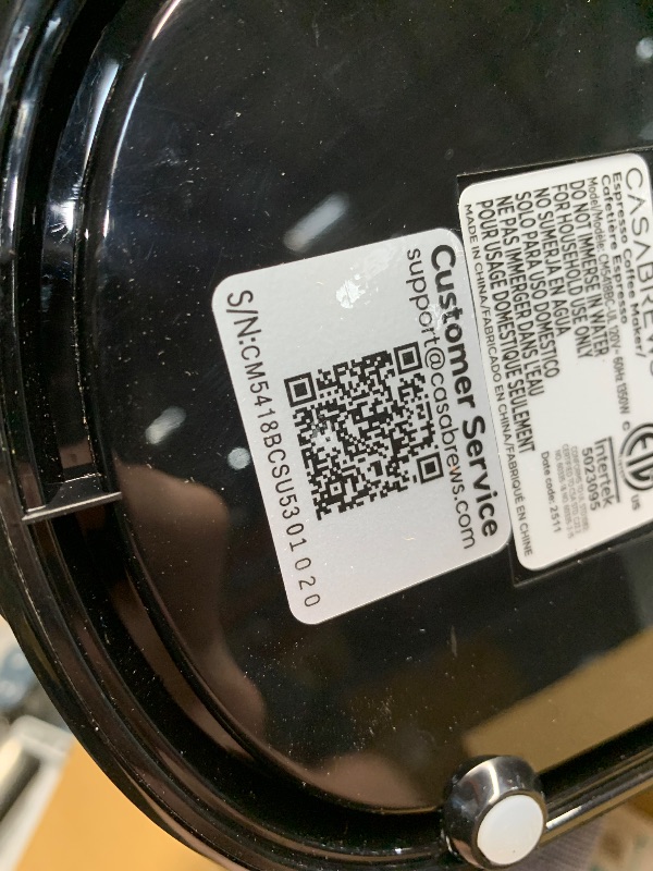 Photo 1 of ***DAMAGED, SEE PHOTOS***
CASABREWS CM5418 Espresso Machine 20 Bar, Compact Espresso Maker with Steam Milk Frother, Stainless Steel Coffee Machine with 34oz Removable Water Tank for Cappuccino, Gift for Women or Men, Silver