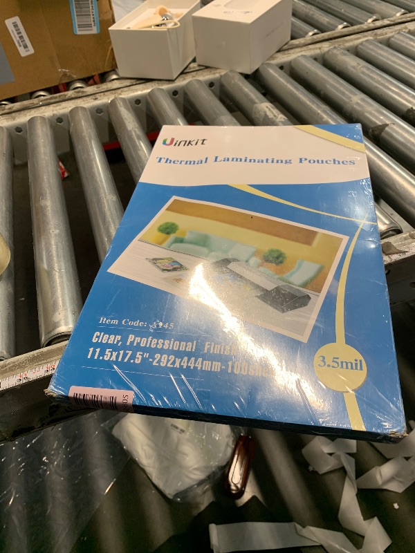 Photo 1 of ***FACTORY SEALED*** 
Uinkit 3.5mil 100Pack Clear Laminating Sheets, Menu Size, 11.5 x 17.5-Inch Laminate Pouches, Protector for Photo Papers, Use in Office School Supplies, Rounded Corner
