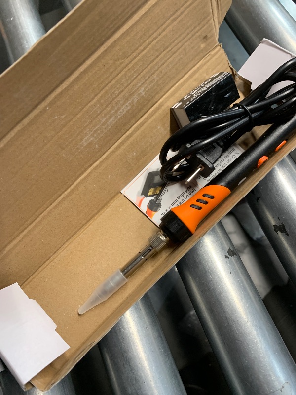 Photo 1 of ***MISSING PARTS***
60W Adjustable Temperature Soldering Iron Kit - 9-in-1 With 5 Tips, Solder Wire Stand for Soldering and Repair