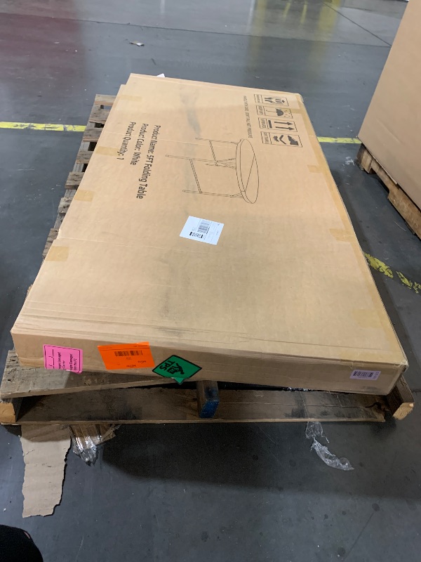 Photo 1 of ***FACTORY SEALED***
***TRUCK/TRAILER PICKUP ONLY***
JALANCY 5 FT Round Folding Tables with Carrying Handle 60 inch Heavy Duty Portable Plastic Commercial Table Steel Legs for Party, Dining, Wedding, Events, Picnic Indoor, Outdoor (White,1 Pack)