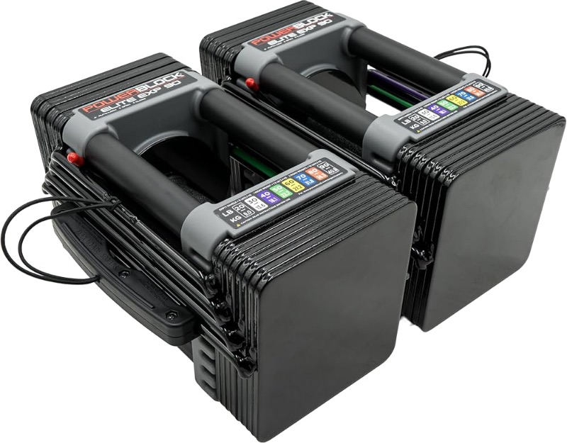 Photo 1 of ***ONE***
***STOCK PHOTO FOR REFERENCE ONLY***
PowerBlock Elite EXP Adjustable Dumbbells, Sold in Pairs, Stage 1, 5-50 lb. Dumbbells, Durable Steel Build, Innovative Workout Equipment, All-in-One Dumbbells, Expandable with Expansion Kits