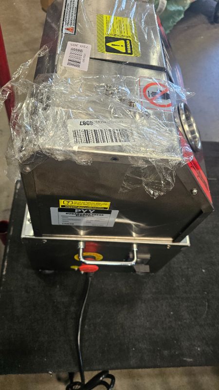 Photo 1 of ***MISSING ATTACHMENTS AND HARDWARE***PYY Sugar Cane Juicer Machine - Commercial Countertop Electric 3-Roller Sugarcane Juice Press, Stainless Steel Washable SugarCane Juice Machine with 2 Peelers, Brush, 600W
