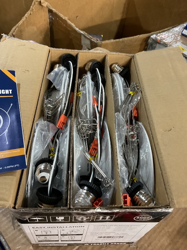Photo 1 of ***MISSING PARTS***
Amico 5/6 inch 5CCT LED Recessed Lighting 12 Pack, Dimmable, Damp Rated, 12.5W=100W, Can Lights with Baffle Trim, Retrofit Installation, ETL&FCC, White