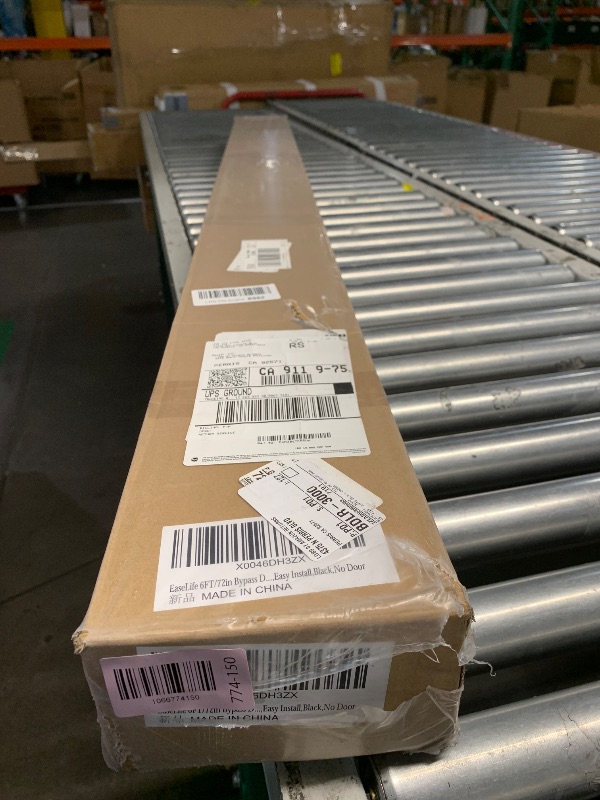 Photo 1 of ***FACTORY SEALED***EaseLife 6FT/72in Bypass Double-closing Closet Door Hardware Kit, Aluminum, Wardrobe Bypassing System, Slides Quietly, Easy Install, Black