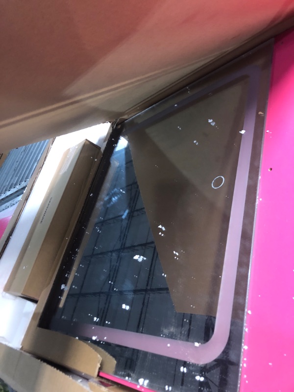 Photo 1 of ***FACTORY SEALED**OPENED FOR INSPECTION OF MIRROR ***MIRROTOWEL Vanity Desk with Mirror and LED Light Strip,Dressing Table with Large Drawer, 3 Level Storage Dresser & 3 Lighting Modes Adjustable Brightness, Suitable for Bedroom