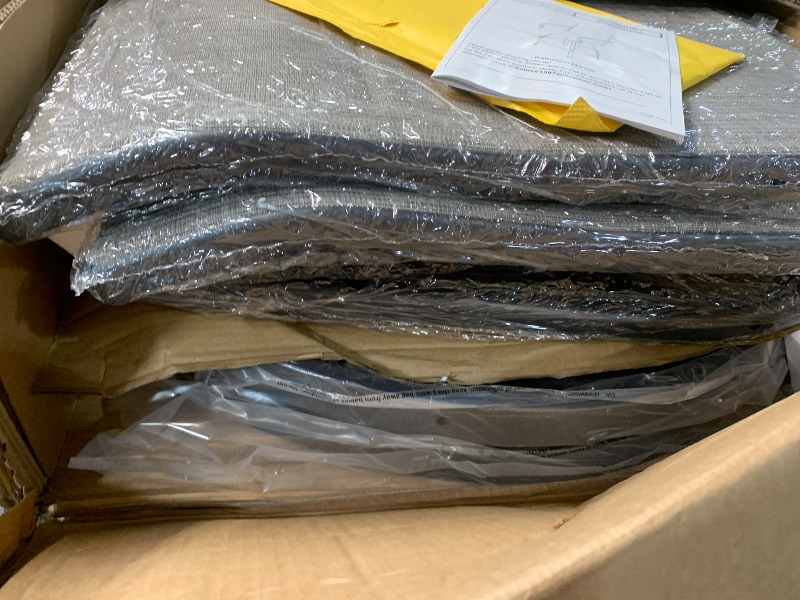 Photo 1 of 2 BOXES *** Shintenchi 4 Piece Patio Swivel Bar Stools, All-Weather Padded Textile Outdoor High Top Bistro Chairs, Outdoor Height Bar Patio Stools & Bar Chairs Set of 4 with High Back for Yard, Balcony, Taupe