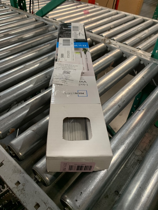 Photo 1 of ***STOCK PHOTO FOR REFERENCE ONLY***Cordless Light Filtering Mini Blind - 23 Inch Width, 64 Inch Length, 1" Slat Size - Pearl White - Cordless GII Morningstar Horizontal Windows Blinds for Interior by Achim Home Decor