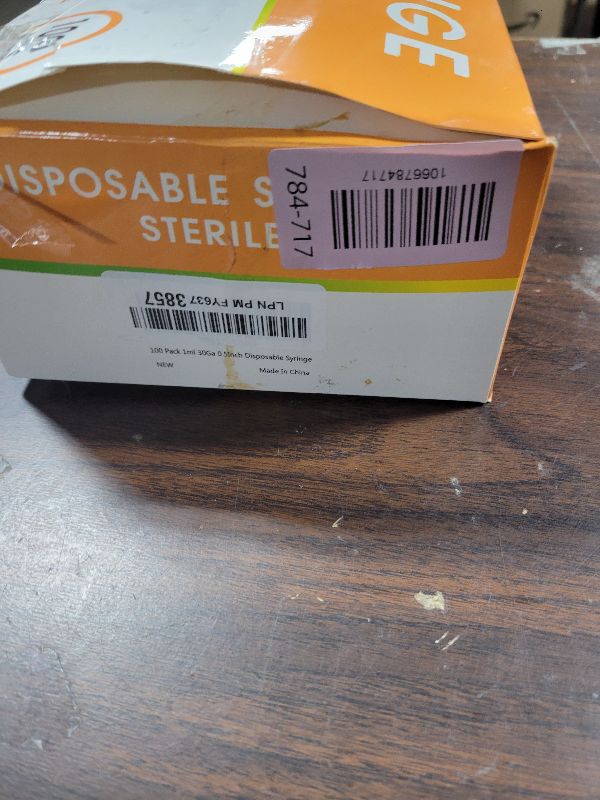 Photo 1 of 100 Pack 1ml Syringes with Needle-30Ga 5/16 Inch, Individually Sealed Packaging
