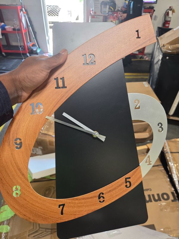 Photo 1 of Modern Large Decorative Wall Clock?20 inch Black Silent Non-Ticking Nordic Metal Wall Clocks for Living Room Home Kitchen Bedroom Cafes Office Staircase?Arabic Numerals Quartz Clock((40x50cm)