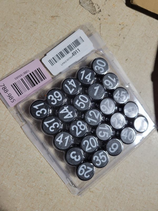 Photo 1 of 1-50 Magnetic Numbers, Magnets with Number for Dry Erase Boards, Round Number Refrigerator Magnets for Whiteboard in Home and Office (0.8" Diameter, Black)