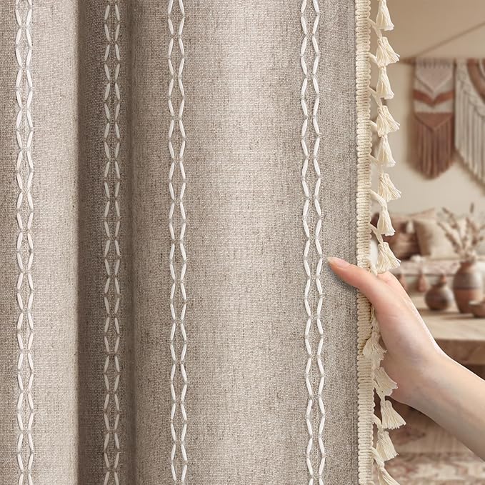 Photo 1 of -Curtains-Farmhouse-Embroider 2 panels