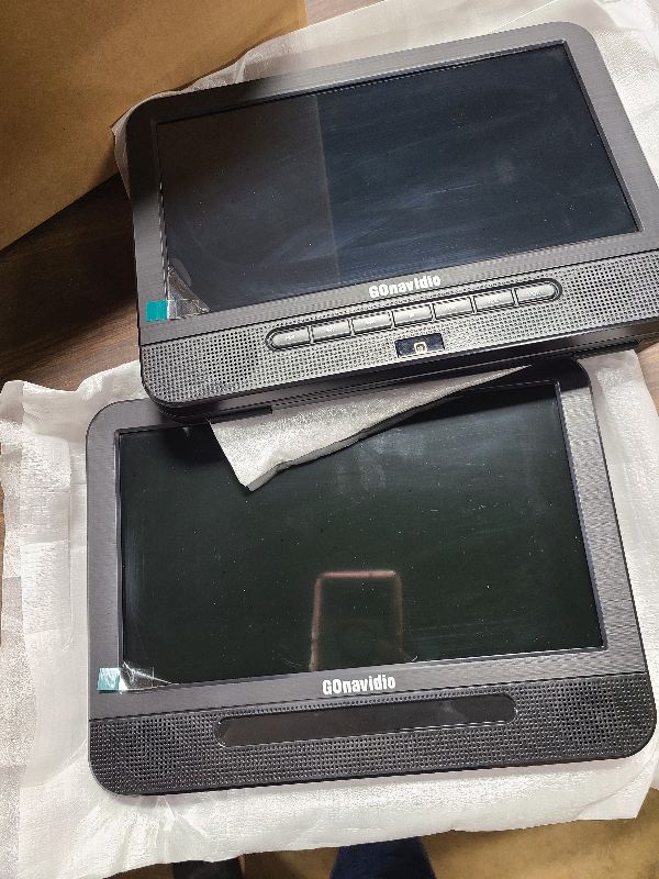 Photo 1 of 10.1'' Portable Blu Ray Players for Car with Rechargeable Battery, Dual Screen Blu Ray DVD Players Support 1080P Video, Dolby Audio, HDMI Out, Sync Screen, Last Memory, USB/SD, Play A Same Movie