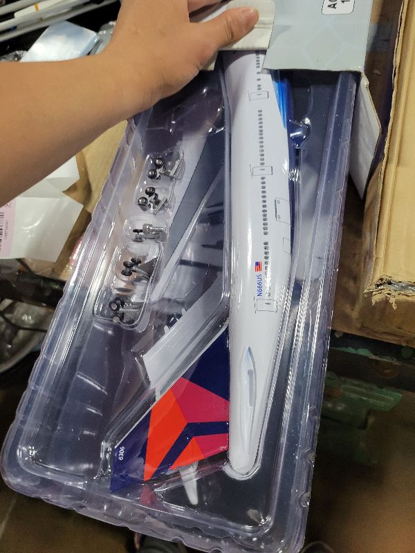 Photo 1 of 24-Hours 1/130 Scale Delta Boeing 747 Model Airplane With LED Light (Touch or Sound Control) for Adults, Decoration and Displays