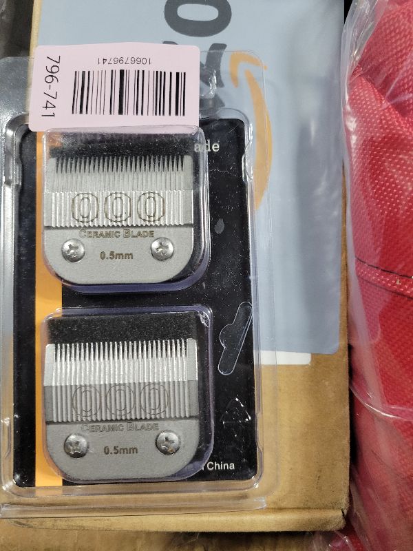 Photo 1 of 2 Packs 000 Detachable Replacement Ceramic Blades,Compatible with Andis/oster Classic 76/Star-Teq/Power-Teq/A5 Clipper,Cut Length 1/50"(0.5mm)