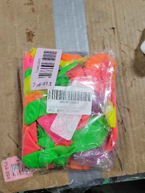 Photo 1 of 110 Pack Colored UV Neon Glow Balloons Neon Glow Party Decorations Glow in the Dark Party Supplies Black Light Fluorescent Latex Balloon for Birthday Decoration