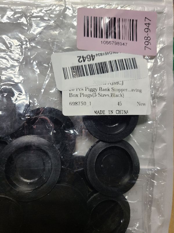 Photo 1 of 20 Pcs Piggy Bank Stopper Replacement, Round Piggy Bank Stopper Cover Rubber Saving Box Stoppers Piggys Banks Stoppers Saving Box Plugs(5 Sizes,Black)