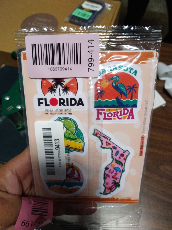 Photo 1 of 100Pcs Florida Stickers and Decals for Luggage, Waterproof - Florida State Party Supplies & Decorations, Gifts - FL State Stickers for Water Bottle - Gift for Women & Men