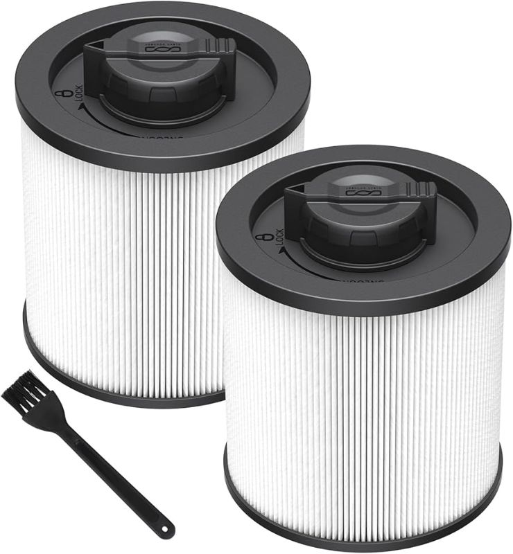 Photo 1 of 2 Pack Vacuum Filter Replacement DXVC6910, Fit for DEWALT Vacuum Cleaner DXV06P, DXV09P, DXV09PA, DXV10P, DXV10PL, DXV10S, DXV10SA, DXV10SB, DXV12P, DXV14P, DXV16P, DXV16PA, DXV16S
