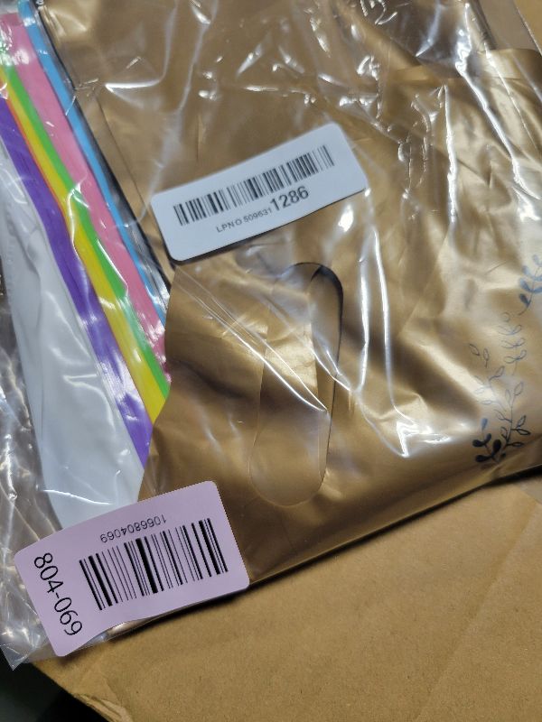 Photo 1 of 100 PCS 10 Colors Plastic Handle Bag Gift Bags Party Favor Candy Cookie Bag for Birthday Party Baby Shower Wedding Gift Shop Retail Bags (10" x 8")