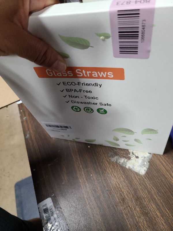 Photo 1 of 10 Pcs Reusable Bent Colored Glass Straws,8''x8 mm Shatter Resistant Cute Drinking Straws with 2 Cleaner Brush for 16 oz 18 oz Glass Cups and Home Drink Cups