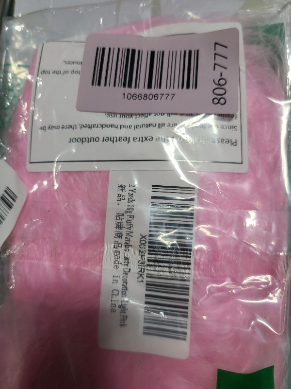 Photo 1 of 2 Yards 20g Fluffy Marabou Feather Boa for DIY Craft Sewing Trim Home Wedding Party Decoration-Light Pink