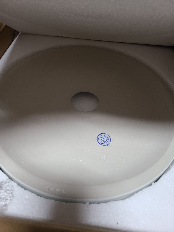 Photo 1 of 12 Inch Round Bathroom Sink Above Counter, QISHKA Small White Ceramic Vanity Vessel Sink Mini Countertop Bowl Basin for Space-Saving