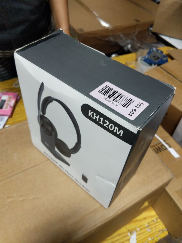 Photo 1 of (2025 Upgraded) Wireless Headset with Mic for Work, Bluetooth Headset with Noise Canceling Microphone with Dongle, Charging Base & Mic Mute, Wireless Headphones for Work from Home/PC/Computer