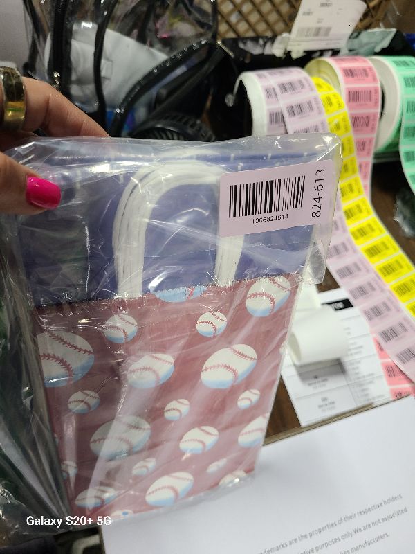Photo 1 of 16 PCS Baseball Gift Bags - Baseball Theme Party Supplies with Handle - Treat & Favor Bags