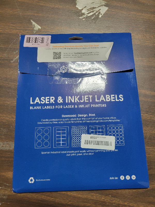 Photo 1 of 1.75" X 0.5" Matte White Return Address Labels (30 Sheets, 2400 Stickers) Mailing Labels for Envelopes, File Folder Stickers for Laser & Inkjet Printers - Spartan Industrial Template R002