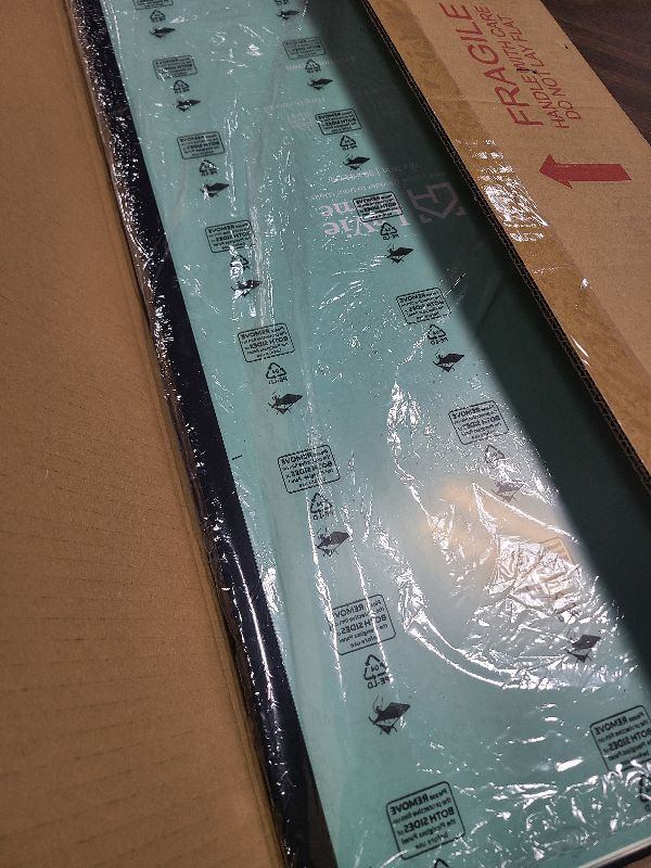 Photo 1 of 13.5x40 Black Shadow Box Frame - Contemporary Wood Shadow Box Complete with UV Acrylic, Foam Board Backing & Hanging Hardware