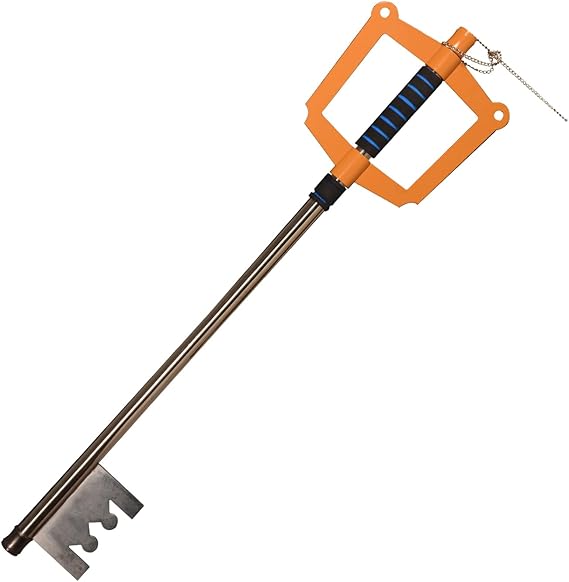 Photo 1 of **MSRP 59.99** Stainless Steel sora KingdomHearts Keyblades White/Black/Yellow Key Real Metal About 34 inches Prop for Cosplay