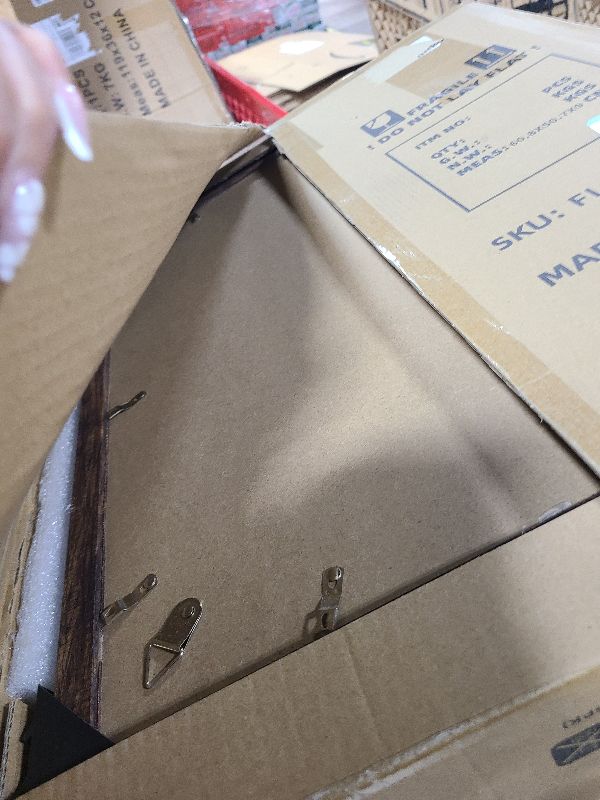 Photo 1 of 16x20 Picture Frame 5 Pack, Rustic Brown Poster Frame, Display Pictures 11 x 14 with Mat or 16 x 20 Without Mat for Horizontal or Vertical Wall Mounting, Wall Gallery Frame for Artwork Certificate