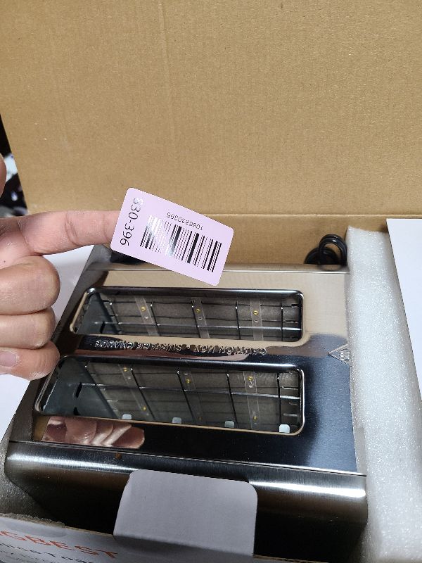 Photo 1 of 2 Slice Touch Screen Toaster with Wide Slots Stainless Steel Toasters Even Toasting for Bagels & Bread, Reheat & Defrost, Easy Removable Crumb Tray, Silver