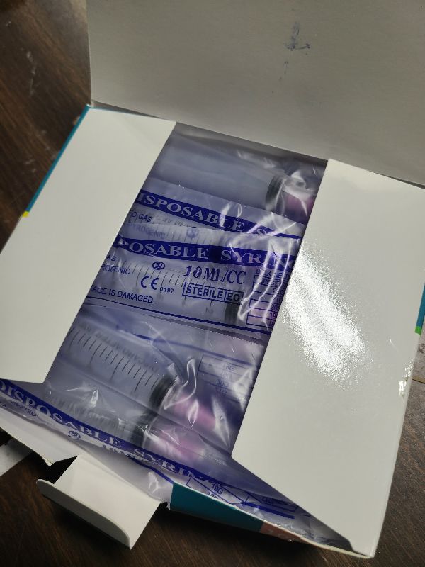 Photo 1 of 20 Pack 10ml Syringes with Needle-18Ga 1.5 Inch Needle with Luer Lock, Individually Sealed Packaging