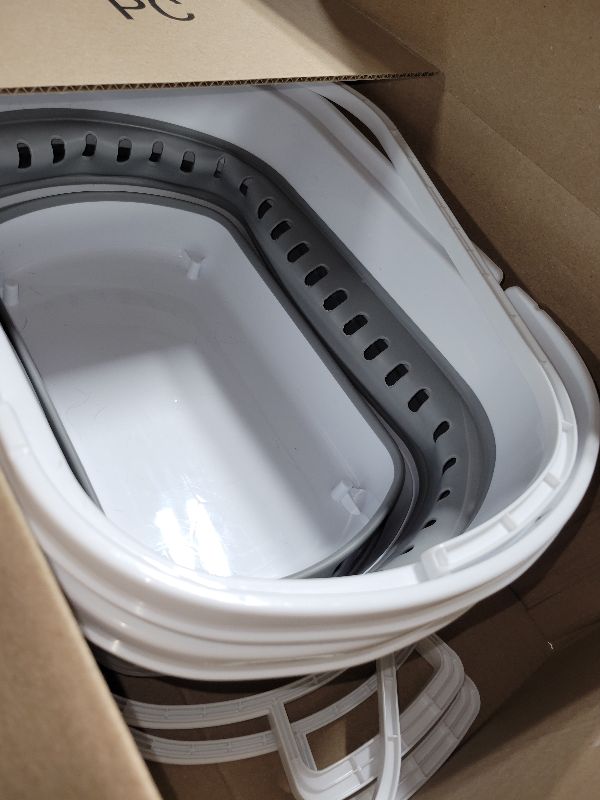 Photo 1 of 2 Pcs 50L Collapsible Plastic Laundry Basket Hamper with Wheels, Foldable Laundry Basket with Handles, Pop Up Storage Container Organizer for Washing Storage