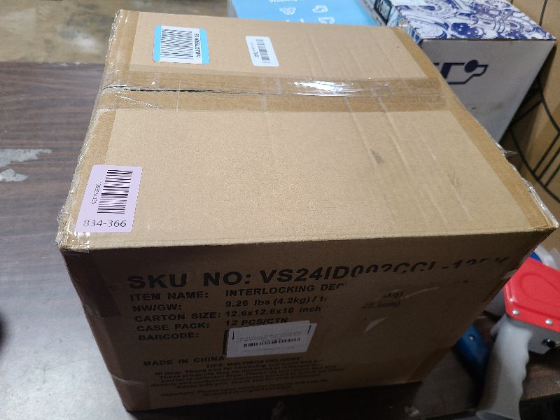 Photo 1 of 12 PCS 12x12 Inch Interlocking Deck Tiles - Waterproof All-Weather Outdoor Patio Flooring for Pool, Balcony, Backyard, Porch & Garden, Chocolate