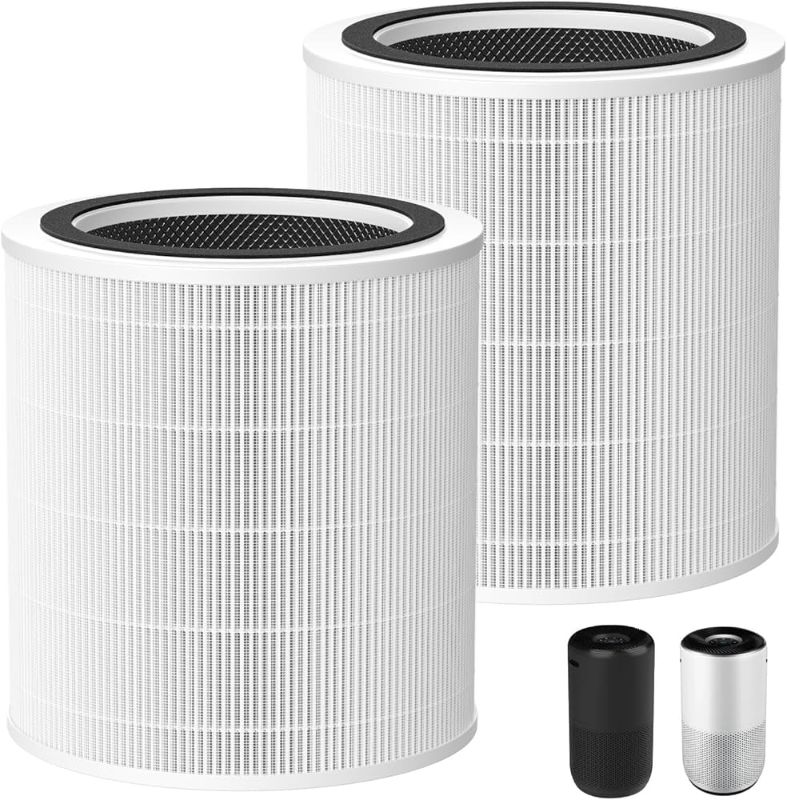 Photo 1 of 2 Pack Core 400S Replacement Filter for LEVOIT Core 400S Smart WiFi Air Purifier, Core 400S-RF Activated Carbon Filter, LRF-C401S-WUS, White