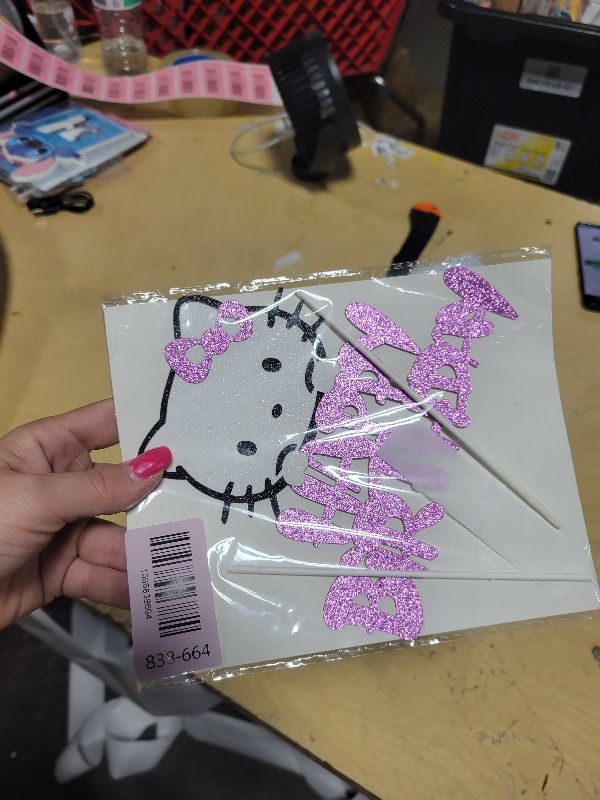 Photo 1 of 1Pcs Kitty Cat Cake topper party supplies Cake Decoration for kids birthday party decoration