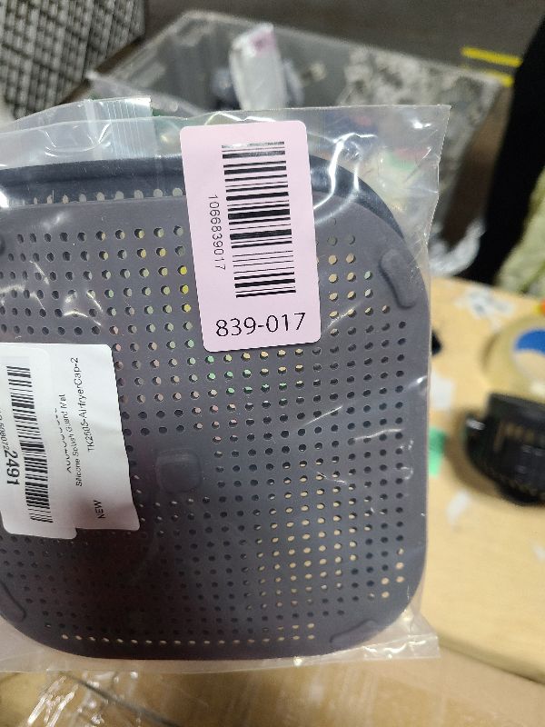 Photo 1 of 2-Pack Reusable Silicone Splash Guards Compatible with Ninja FN101 Air Fryer & Crispi - Heat-Resistant Oil Splatter Mat with Lock Tabs, Easy-Lift Handle,Anti-Spill Protector (Black & Grey)