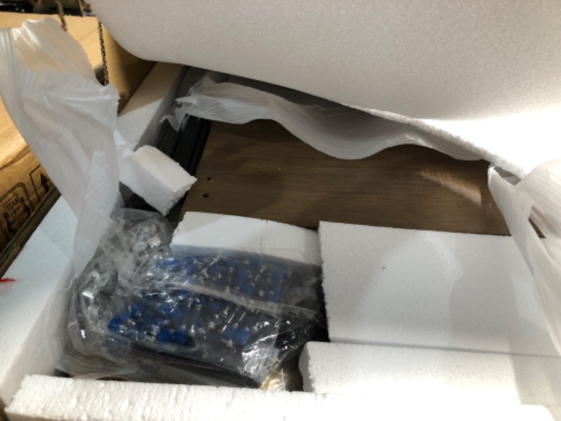 Photo 1 of *** PARTS ONLY *** LITTLE TREE 78-Inch L-Shaped Executive Desk, Modern Desk with Drawers & File Cabinet, Large Walnut Office Workstation with Storage Shelves for Home Office