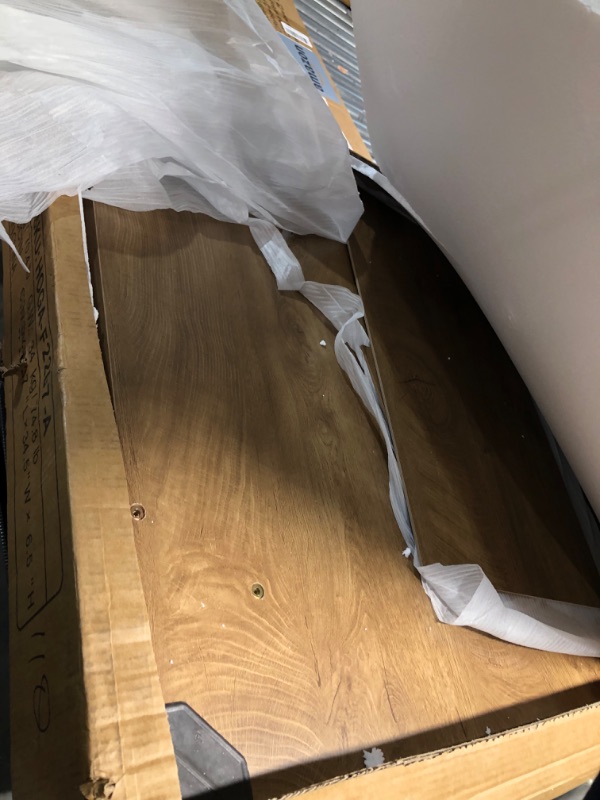 Photo 1 of *** PARTS ONLY *** LITTLE TREE 78-Inch L-Shaped Executive Desk, Modern Desk with Drawers & File Cabinet, Large Walnut Office Workstation with Storage Shelves for Home Office