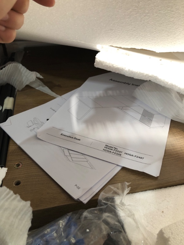 Photo 1 of *** PARTS ONLY *** LITTLE TREE 78-Inch L-Shaped Executive Desk, Modern Desk with Drawers & File Cabinet, Large Walnut Office Workstation with Storage Shelves for Home Office